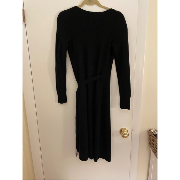 Wrap-Front Midi Dress in Black - Picture 10 of 10